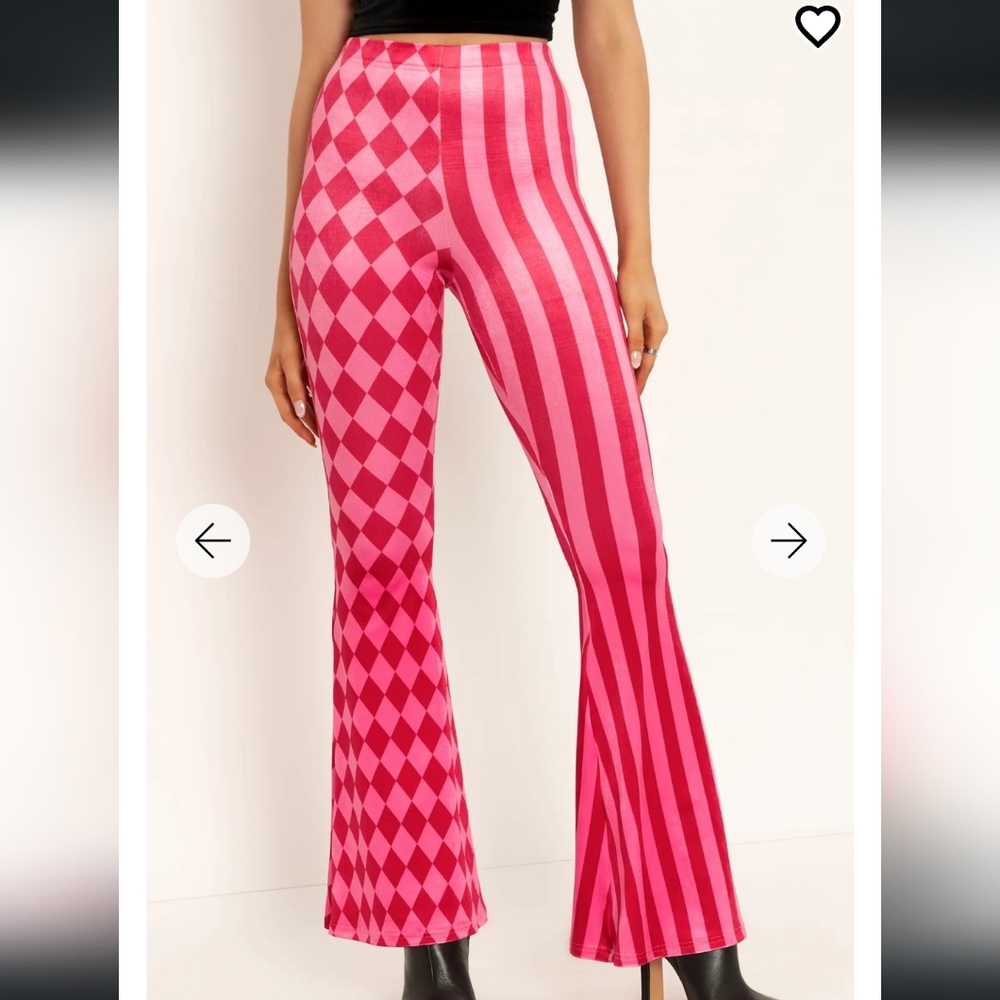 Blackmilk Harlequin Candy Velvet HW Flare Pants